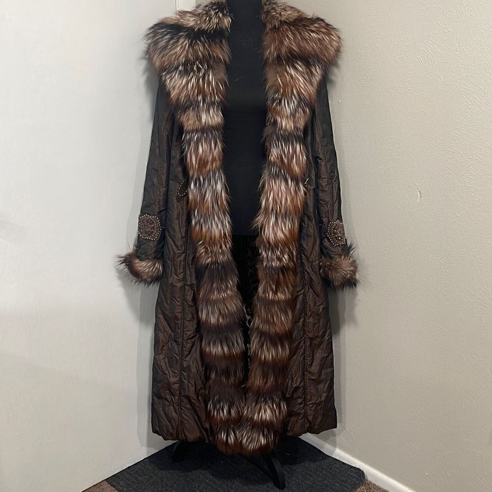 Real Fox Long Coat Size 14 - Picture 8 of 15